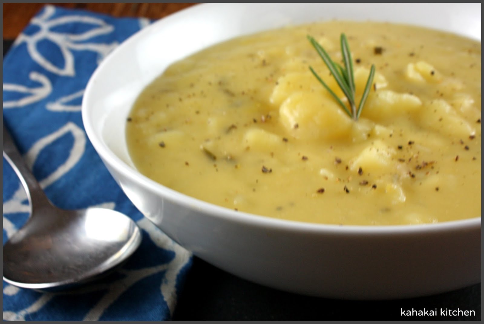 Kahakai Kitchen Rosemary PotatoLeek Soup Comfort on a "Cold" Night