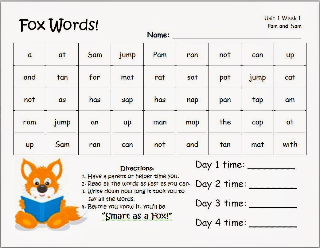 Get It Done While Having Fun Fox Words A great way to practice