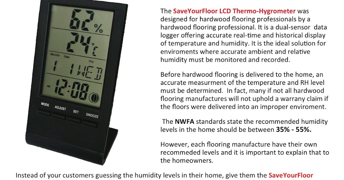 SaveYourFloor Hygrometers Save Your Floor Hygrometer data sheet