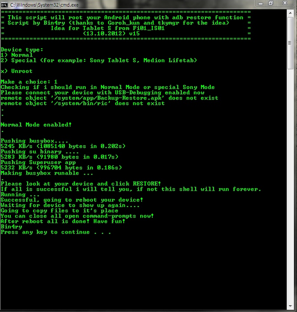 Root with Restore by Bin4ry v15 Tool kit Root with Restore by Bin4ry v15 Tool kit
