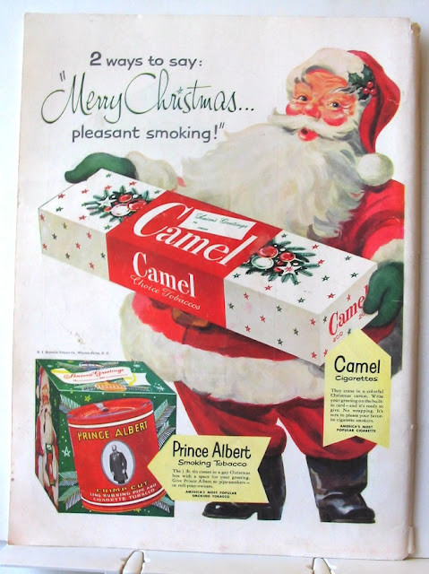 Résultat de recherche d'images pour "santa smoking camels advertisement"