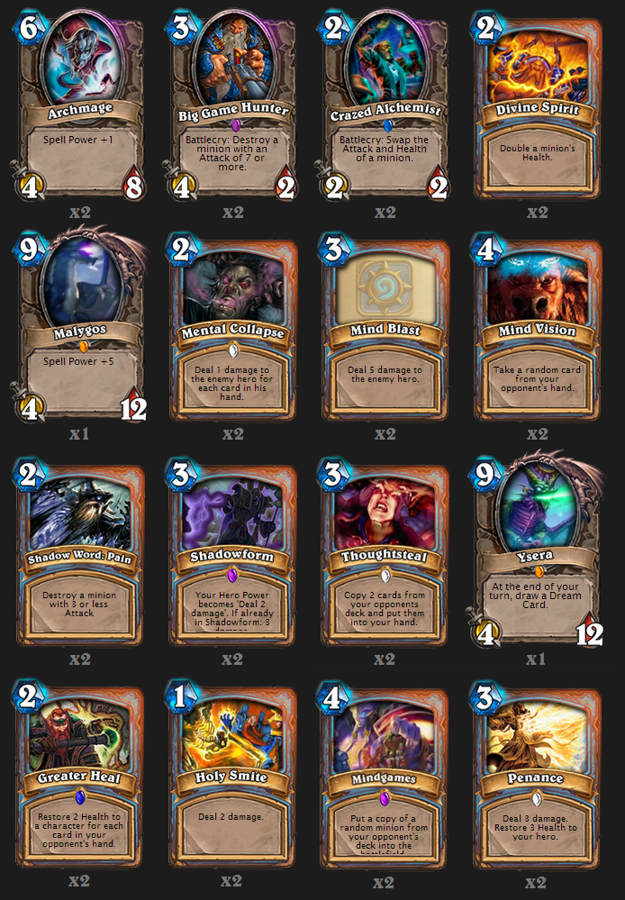 HearthStone Pirates Priest Deck combo 24 de dano
