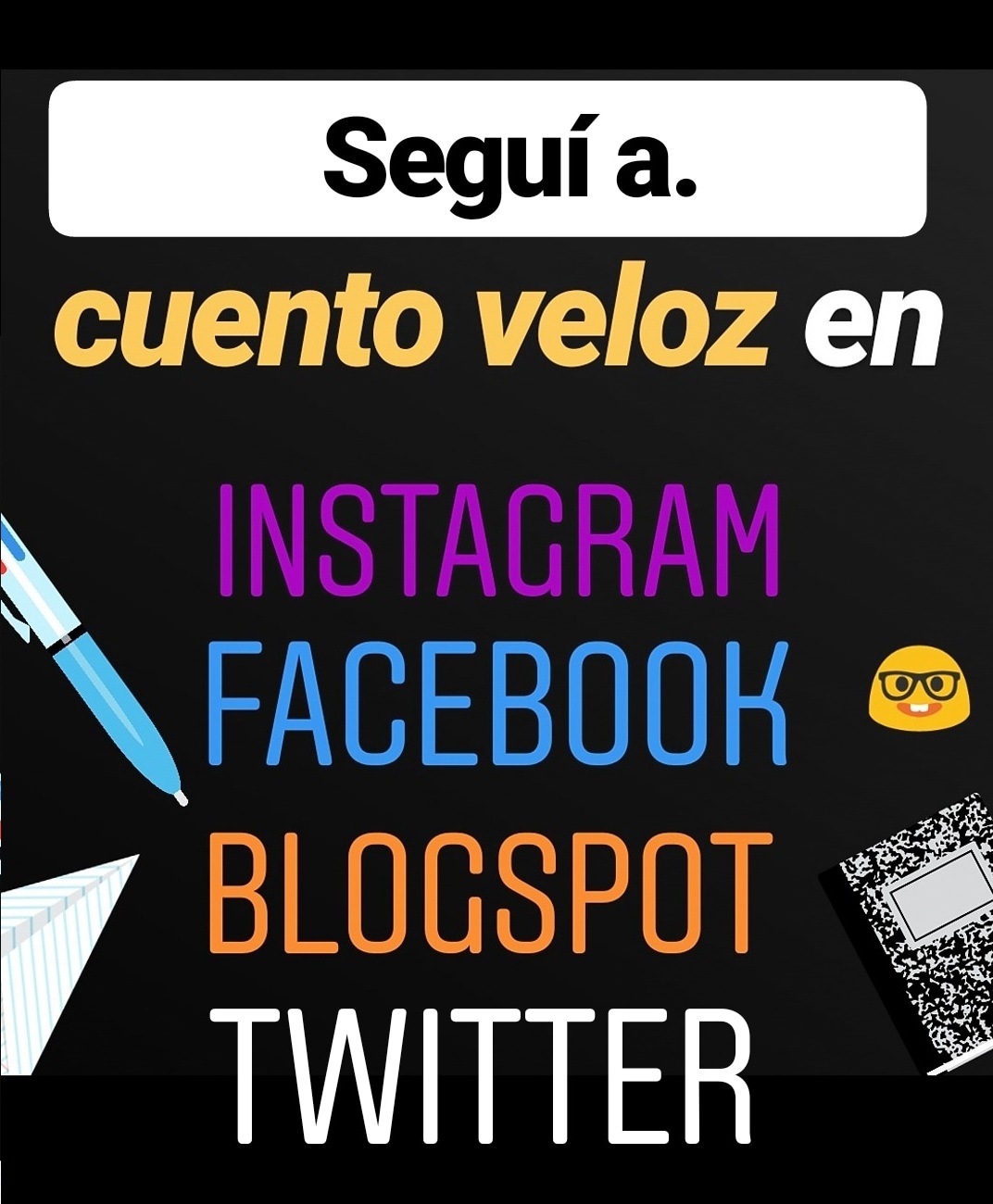 Seguí a Cuento Veloz en la Redes