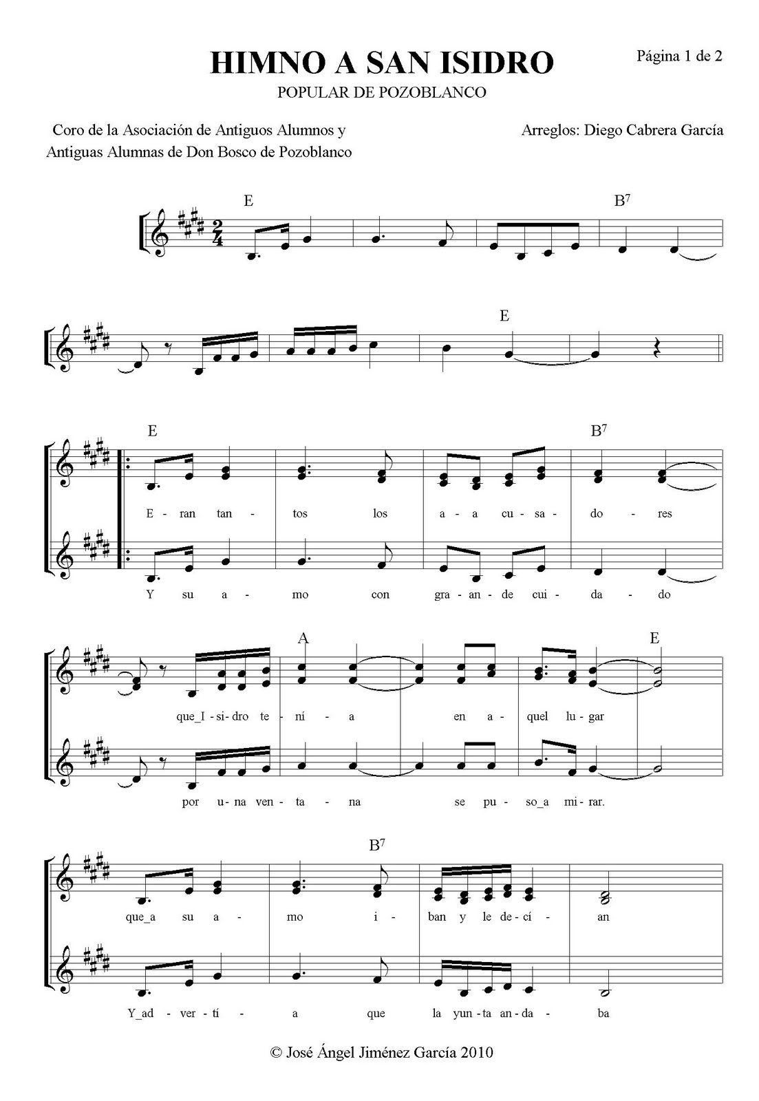 Himno a San Isidro Coro de la Asociación de Antiguos Alumnos y