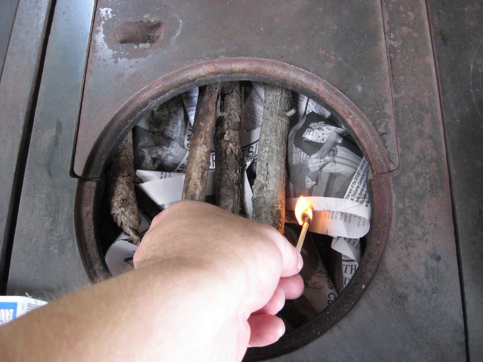 Wood Cookstove Cooking Starting the Stove