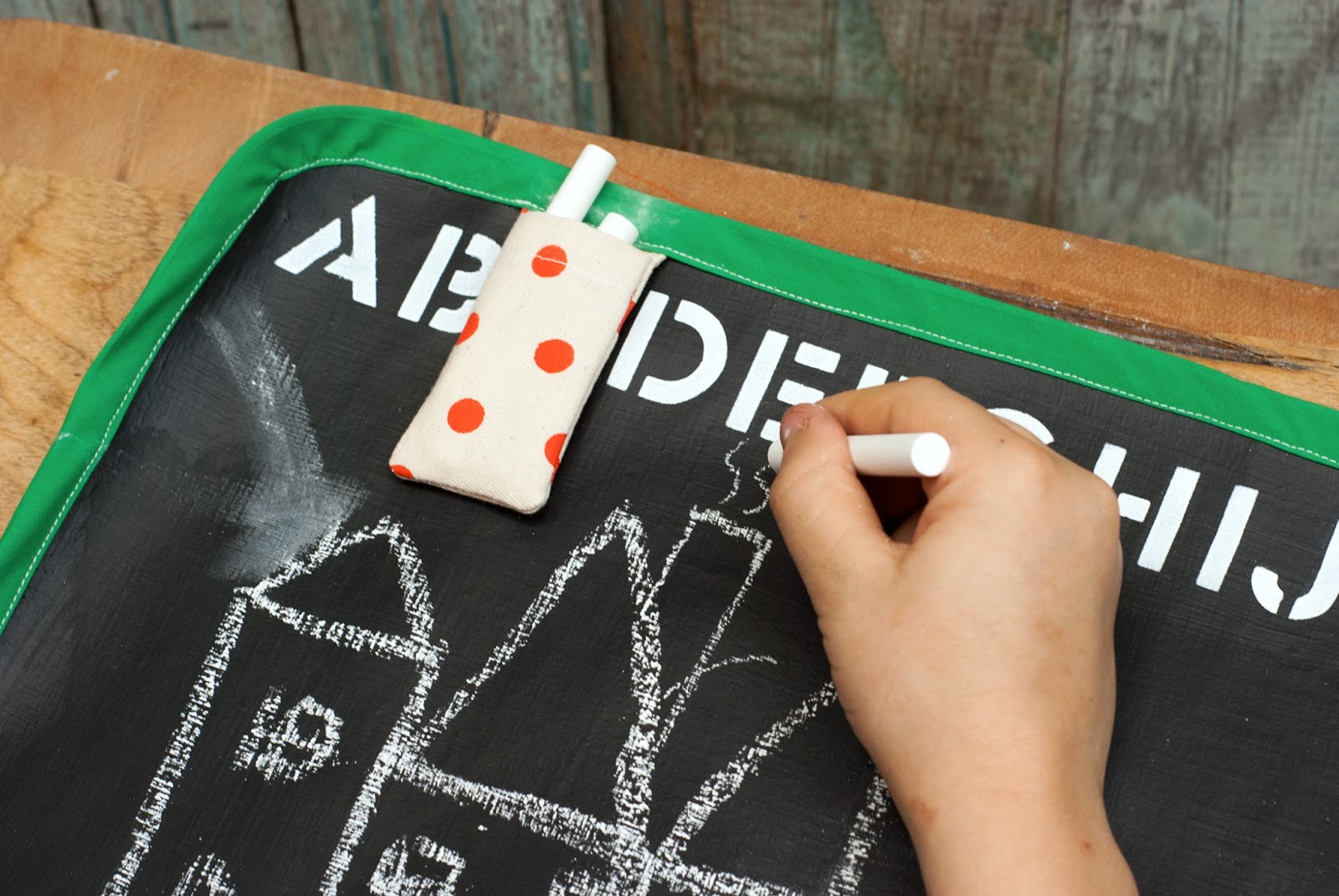 JoAnn Fabric and Craft Stores Make a RollUp Chalkboard Mat with