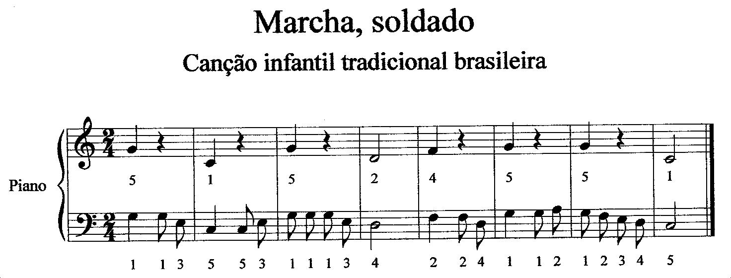 Marcha, soldado aprendendo a tocar a música Viver música
