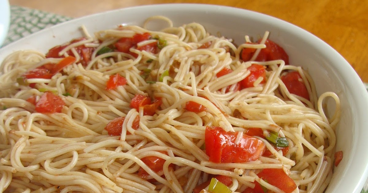 Just Cooking Angel Hair Pasta Salad with Balsamic Tomatoes