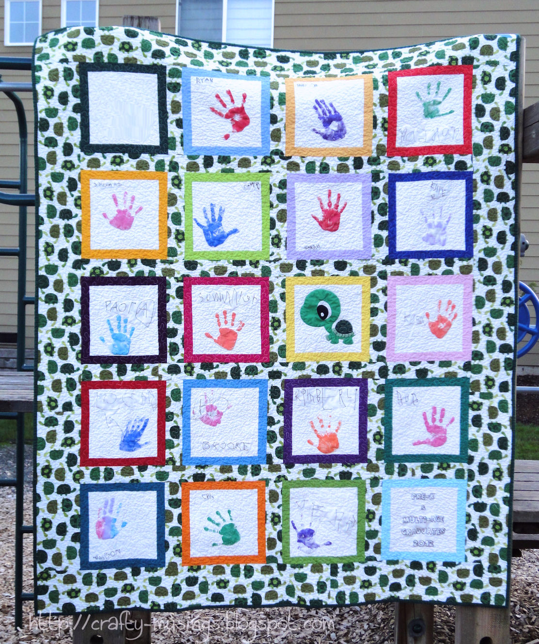 Crafty Musings Bloggers' Quilt Festival Handprint Quilt