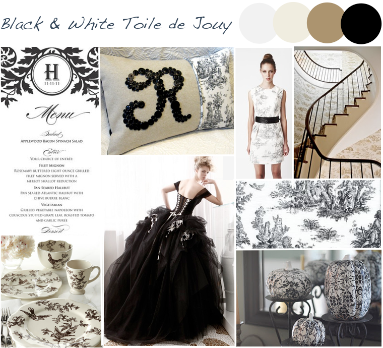 I 39ve put together two lovely toile inspiration boards the first black 