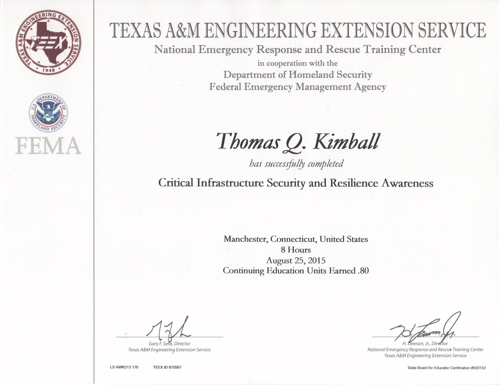 AWR-213 Critical Infrastructure Key Resources (CIKR) Awareness Course