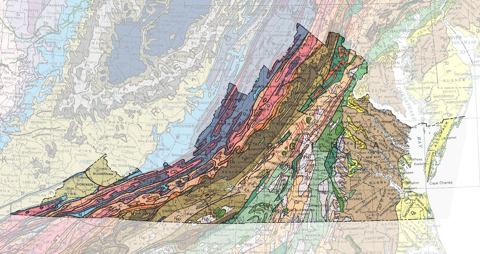 however i m guessing they re from u s the geological survey s geologic map of the united states 1974 by philip king and helen beikman however i m guessing they re from u s the geological survey s geologic map of the united states 1974 by philip king and helen beikman