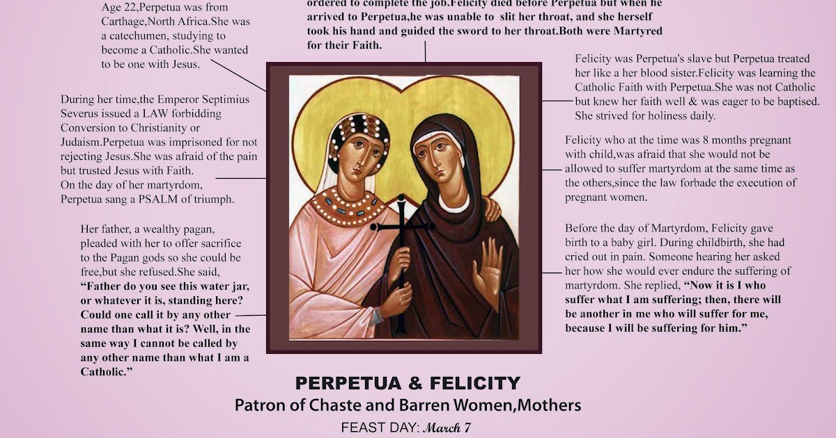 Imitating Christ's Humility Feast Day of Saints Perpetua & Felicity
