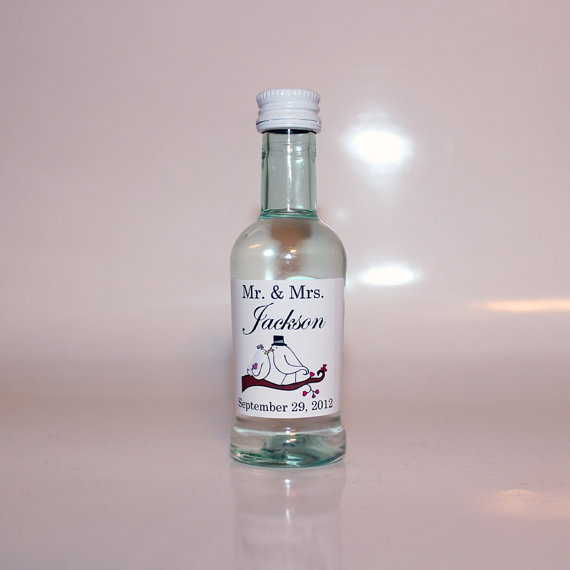 50 Custom Bacardi Rum Mini Bottle Labels Wedding Favors Unxia