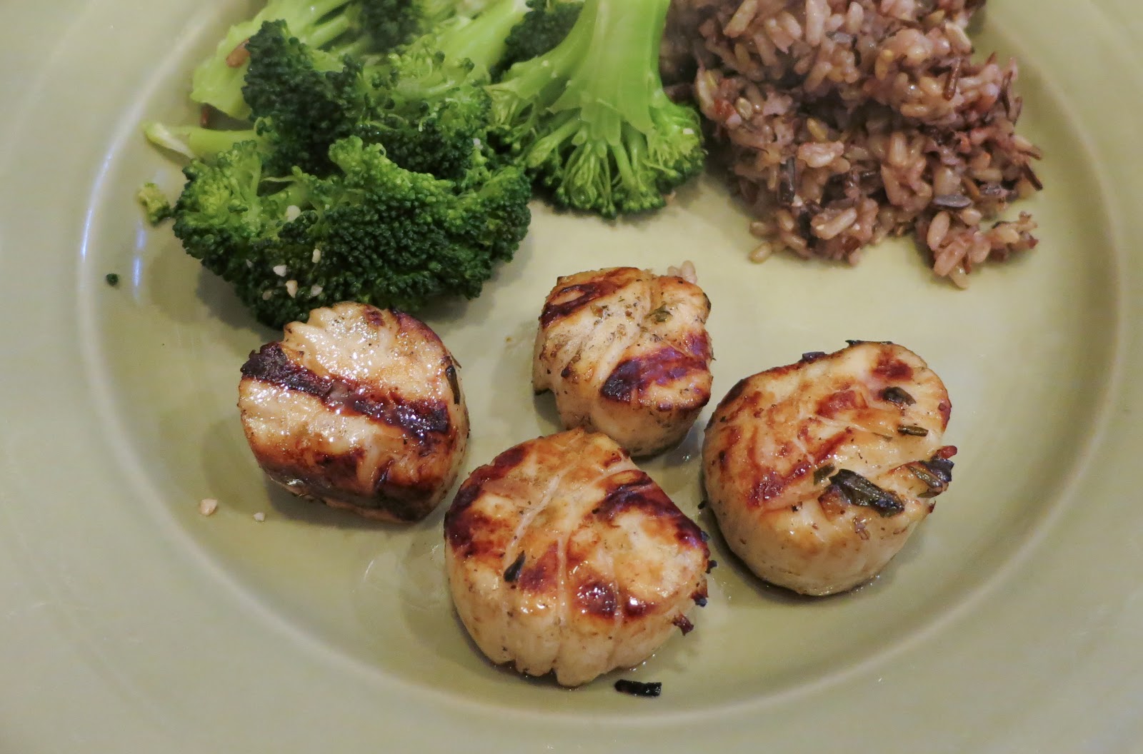 FEAST EVERYDAY Grilled Marinated Sea Scallops with Lemon Tarragon