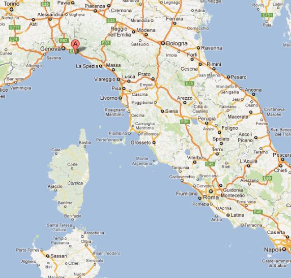 Map Of Italy Including Portofino United States Map