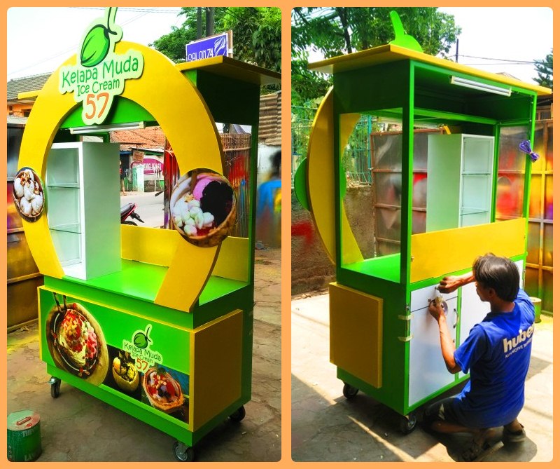 Gerobak Ice Cream Kelapa Rp 5.200.000 Gerobak Unik Bandung