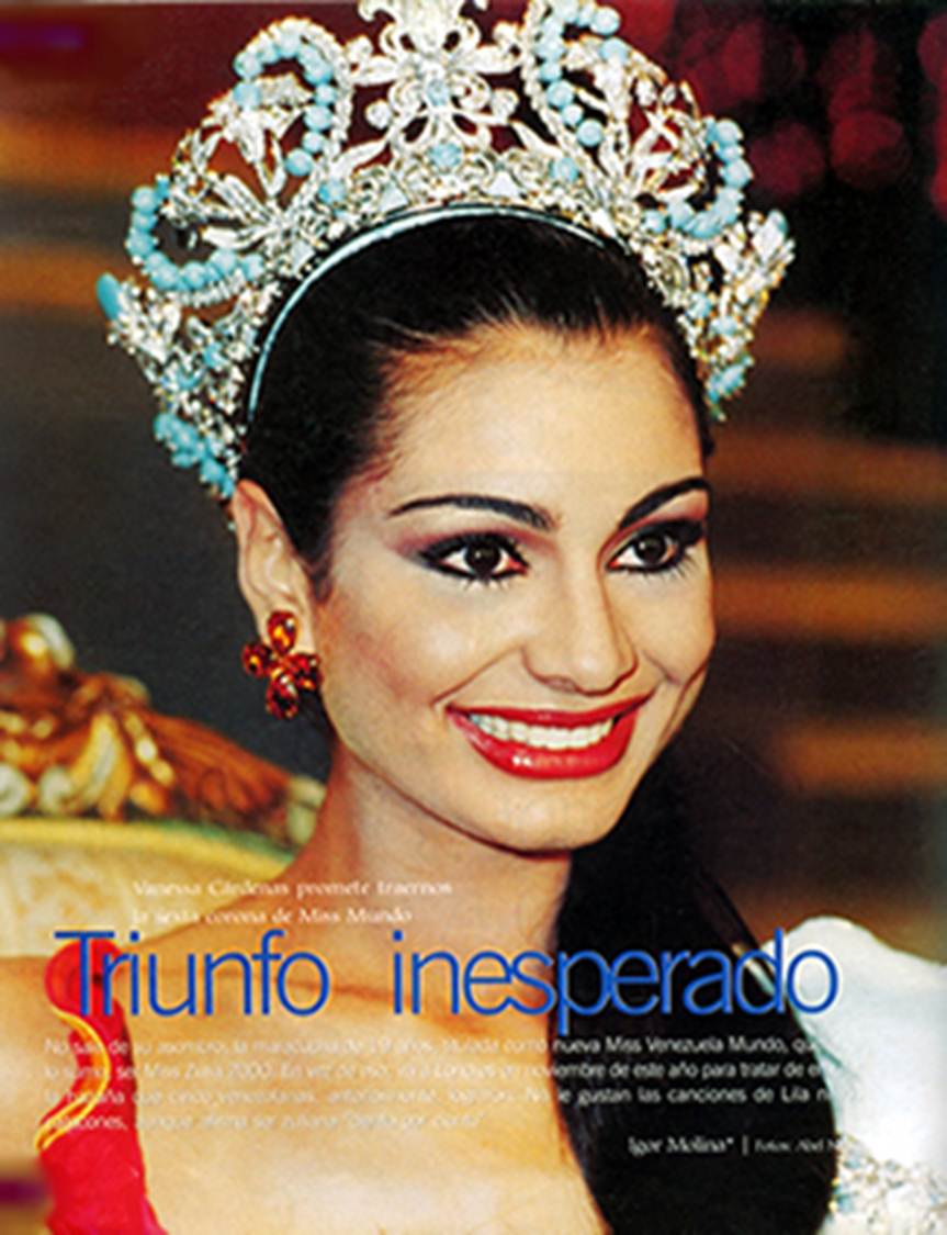 MONARCAS DE VENEZUELA MISS VENEZUELA MUNDO 2000 Vanessa María