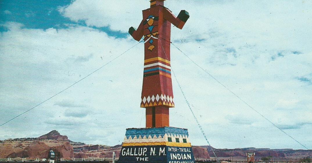 ON THE ROAD AGAIN Colorful Marker on Route 66 Gallup, New Mexico