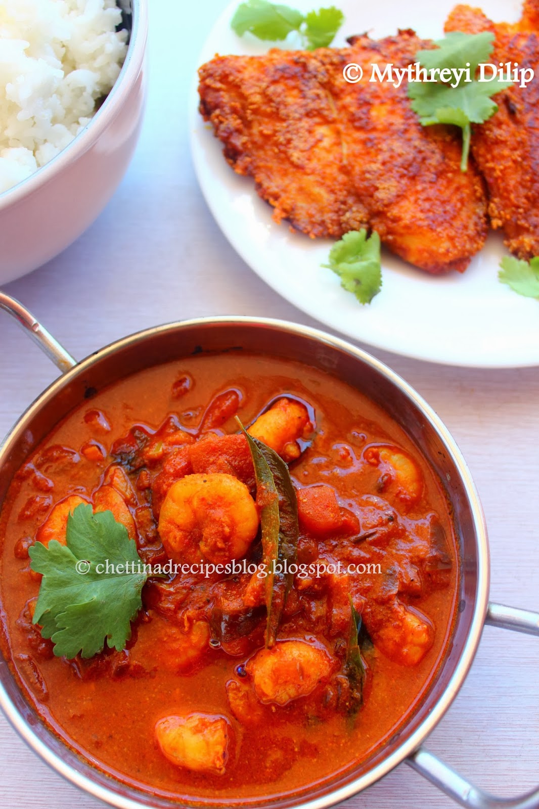 Eral Kuzhambu / Chettinad Prawn Tamarind Curry - Chettinad Recipes