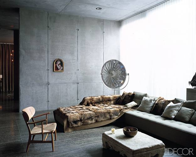 Concrete walls at the Berlin apartment of Christian Boros and Karen Lohmann