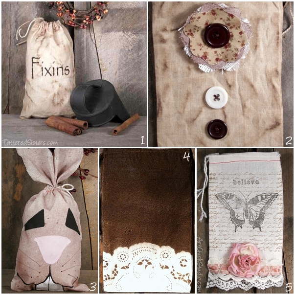 Muslin Bags 5 Techniques Tattered Sisters Primitives