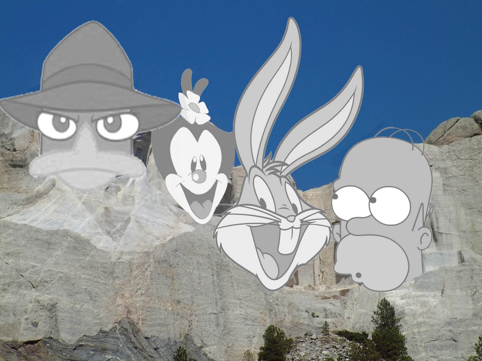 Cartoon Mount Rushmore