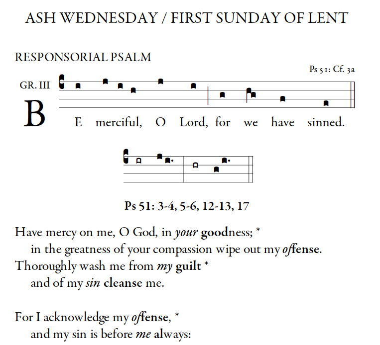 New Collection of Responsorial Psalms and Gospel Verses Lenten Sample