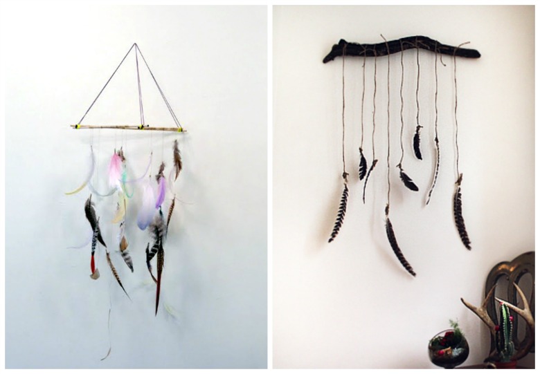 Heather Horwitz Design Design DIY Feather wall hanging