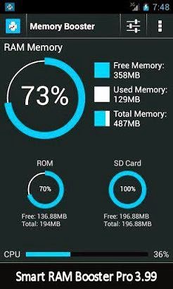 Android memory Smart RAM Booster Pro Apk v2.0
