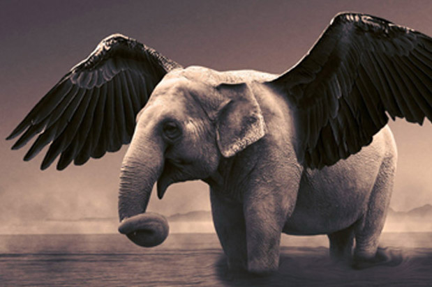Elephant Angel Tattoo Back - wide 1