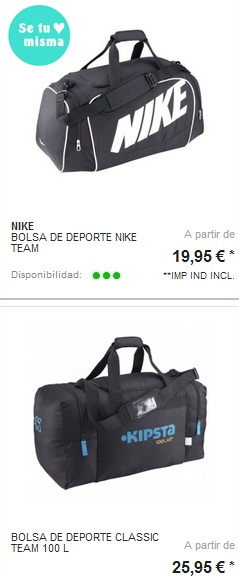 bolsa nike decathlon
