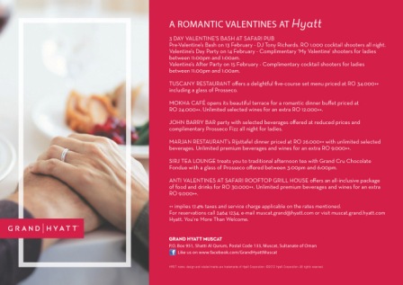 hyatt events valentines grand muscat