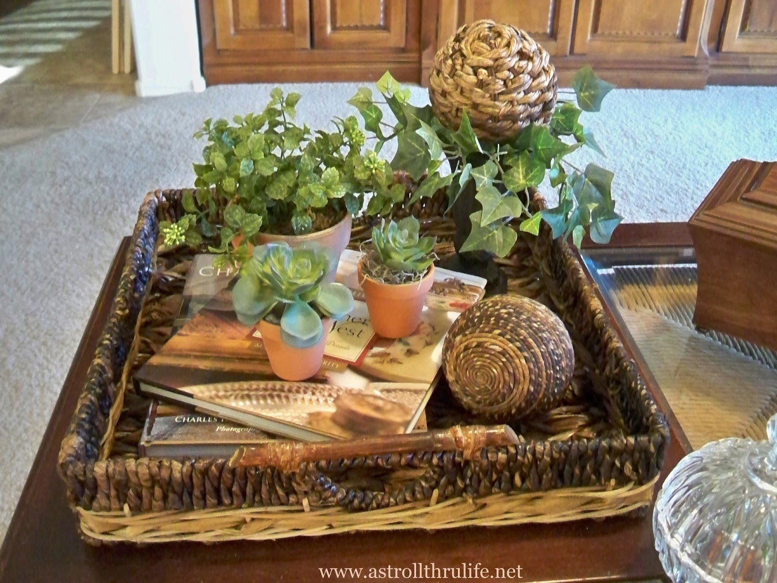 Wicker Trays and Plants A Stroll Thru Life