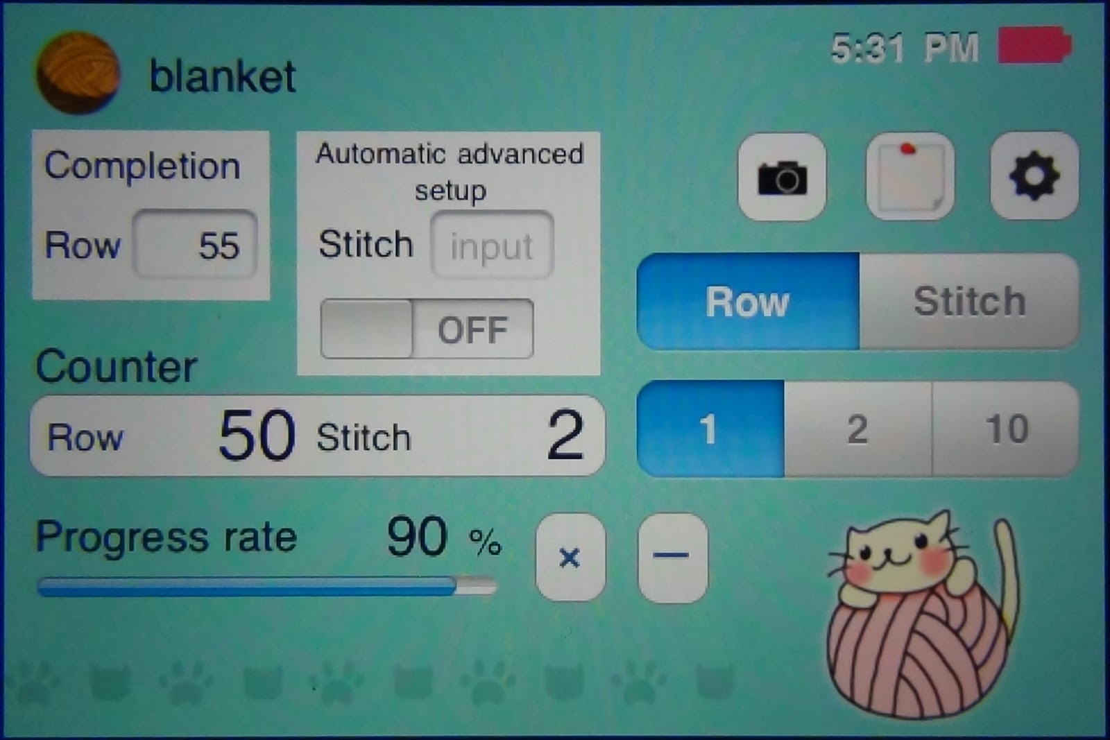 The Knifty Knitter iPad App for Counting Knitting Rows
