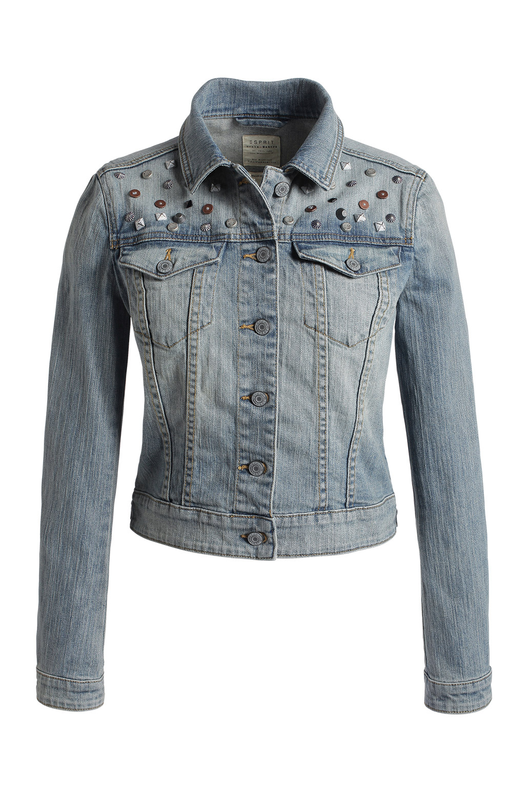 Esprit studded denim jacket Bayberry Chic