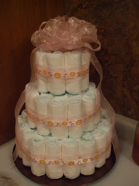 Pink Diaper Cake