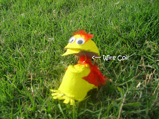 Bobble Head Chick ~ Recycled Craft