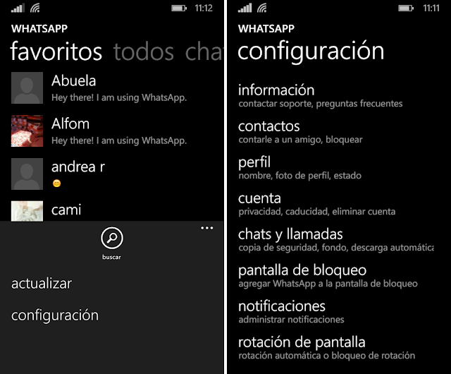 whatsapp configuración