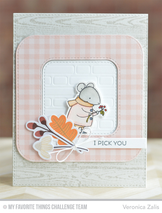 I Pick You Card by Veronica Zalis featuring the Birdie Brown Harvest Mouse stamp set and Die-namics and the Fall Florals stamp set and Die-namics #mftstamps