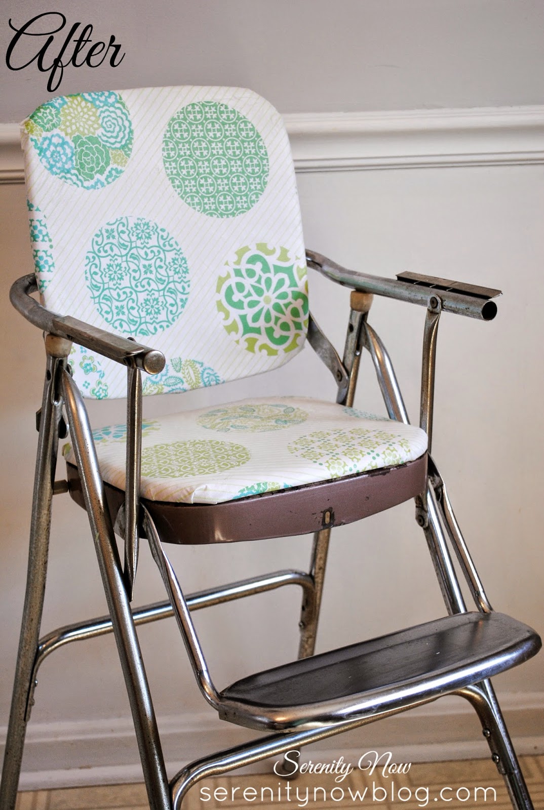 Serenity Now Vintage Stainless Steel High Chair Makeover