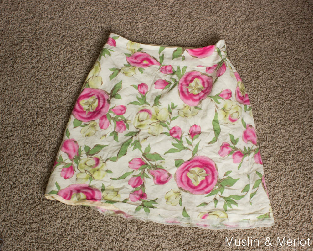 Skirt to Scarf Refashion Version 1 Muslin and Merlot