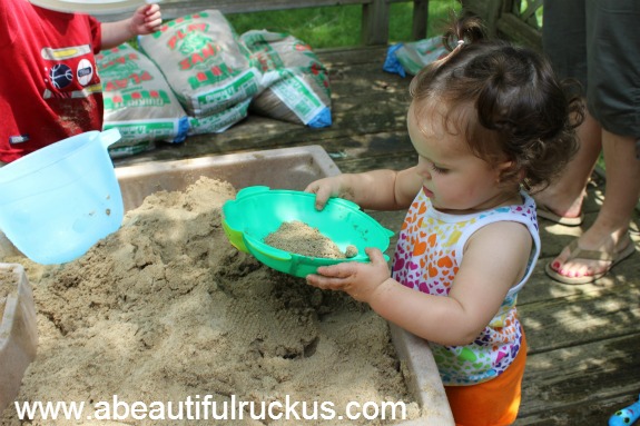 sand and water table sensory activities