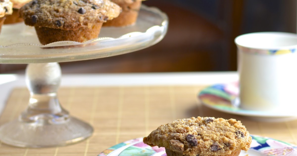 Coffee Cake Muffins with Chocolate Chips and Toasted Pecans Virtually