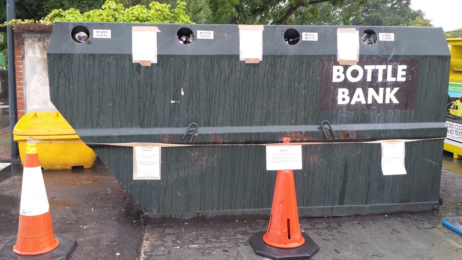 Michael Read Fryern Arcade Landlords have bottle Bank Removed