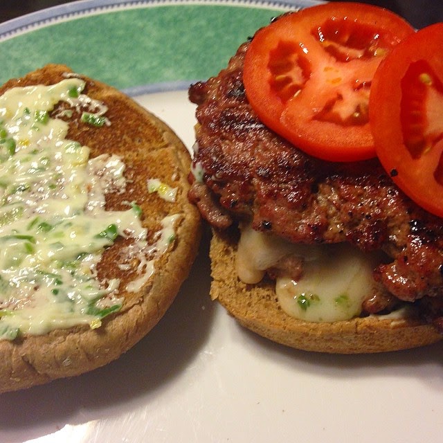 Al's Recipe Reviews ScallionandBrieStuffed Burgers