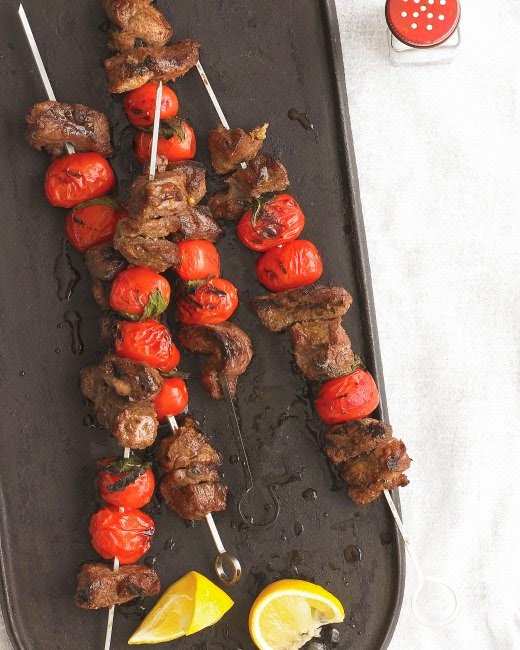 Lamb, Tomato & Mint Kebabs recipe from Martha Stewart