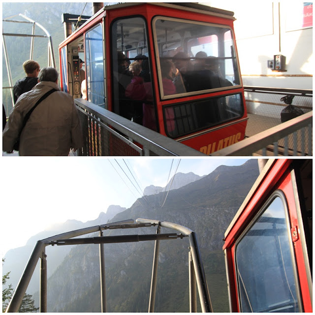 A 5-minute cableway ride with panoramic views before reaching to the top of Pilatus Kulm at Mount Pilatus in Lucerne, Switzerland A 5-minute cableway ride with panoramic views before reaching to the top of Pilatus Kulm at Mount Pilatus in Lucerne, Switzerland