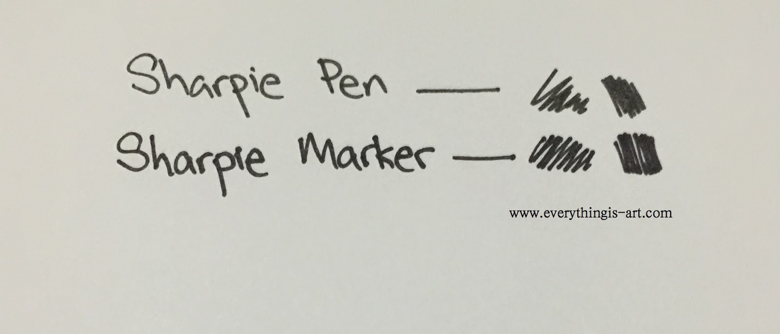 Everything Is Art Comparisson Sharpie Permanent Marker and Sharpie Pen