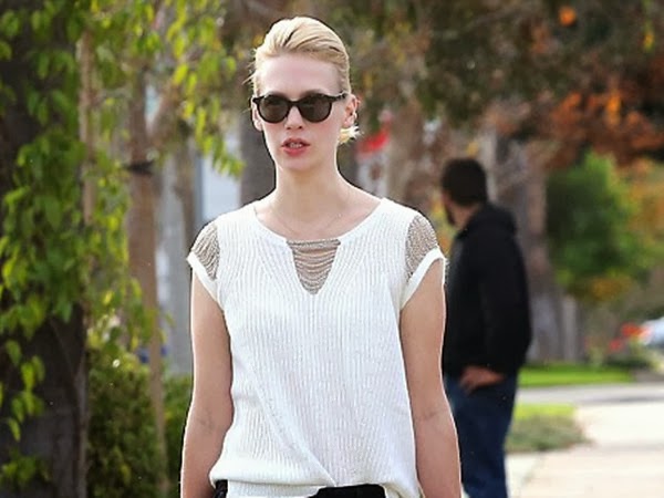 January Jones' Vintage Style with Round Glasses